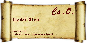 Csekő Olga névjegykártya